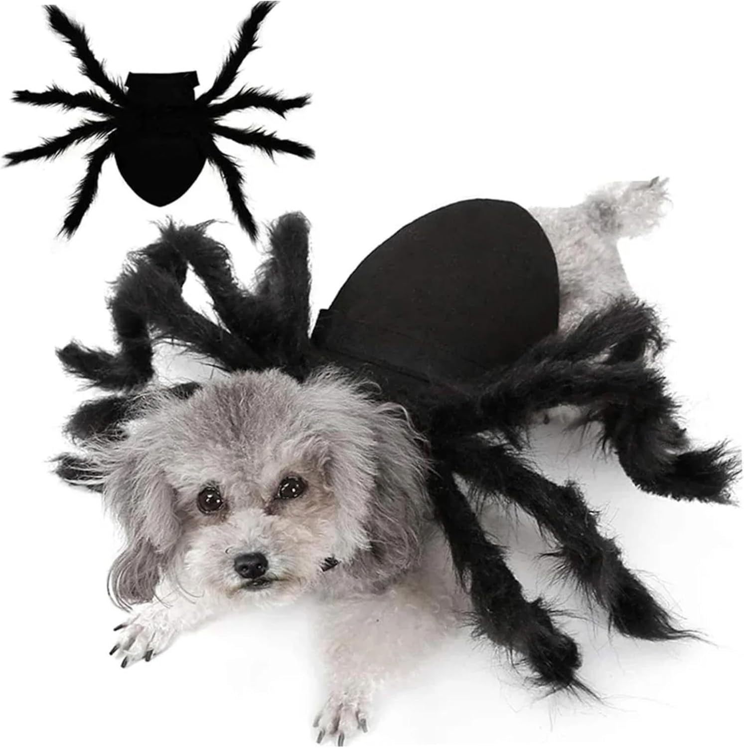Dog Spider Costume, Scary Furry Dog Halloween Costume, Adjustable Dog Fancy Dress Costumes, Cat Outfit for Halloween Party, Masquerade, Photoshoots, S Spider Dog Costume